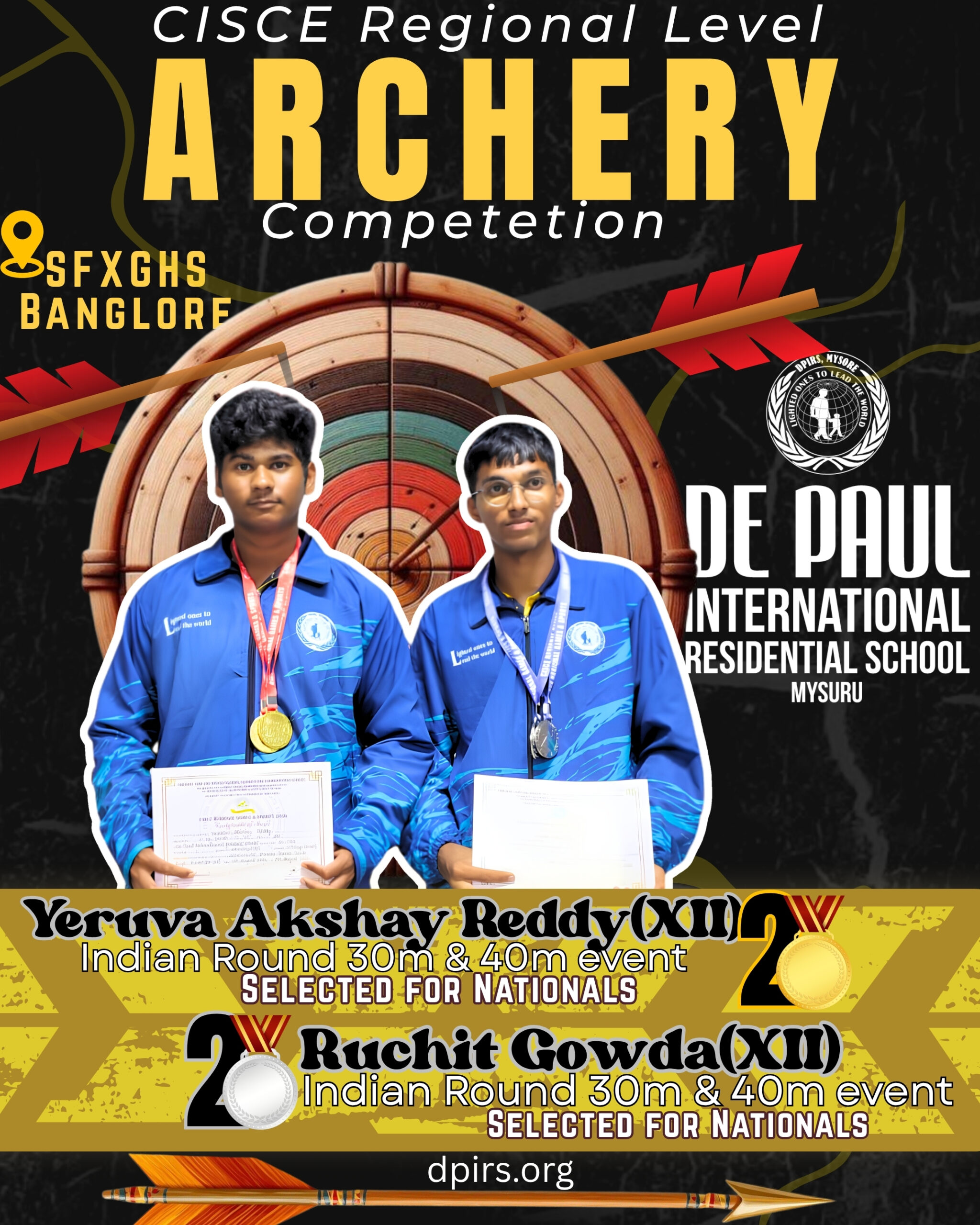 Master Shreyas K P of De Paul International Residential School displaying his gold medal after winning first place at the 12th Tirak Taekwondo International Tournament 2026 in Bangkok, Thailand.