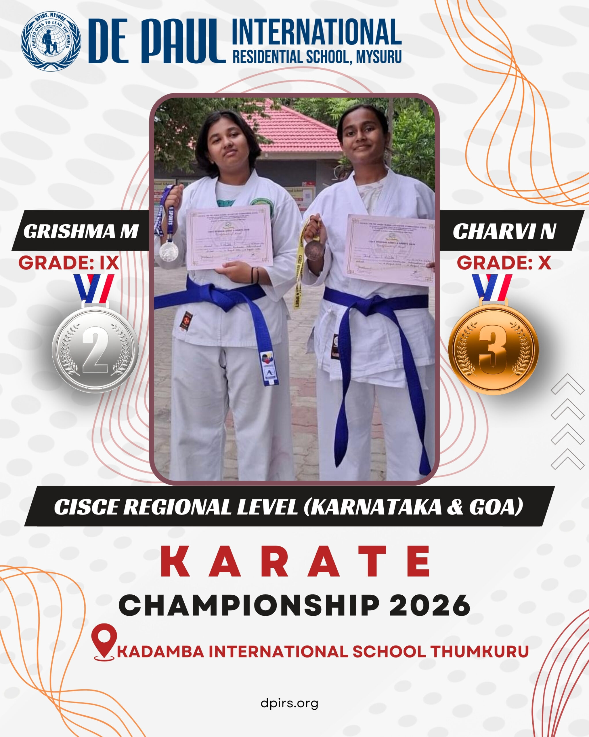 Master Shreyas K P of De Paul International Residential School displaying his gold medal after winning first place at the 12th Tirak Taekwondo International Tournament 2026 in Bangkok, Thailand.